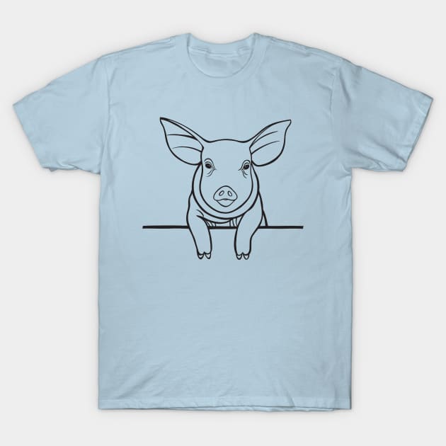 Pig drawing for animal lovers T-Shirt by Green Paladin